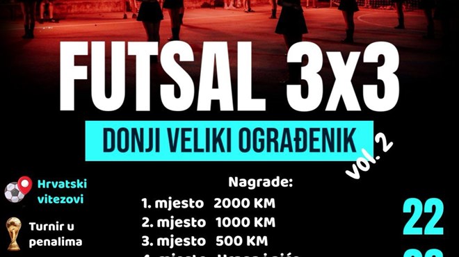 Prijave za Futsal 3x3 Donji Veliki Ograđenik, očekuje se dolazak najvećih majstora