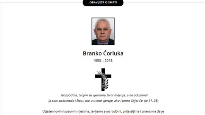 Grude se opraštaju od Branka Ćorluke: Ostavio je neizbrisiv trag u svojoj Hercegovini
