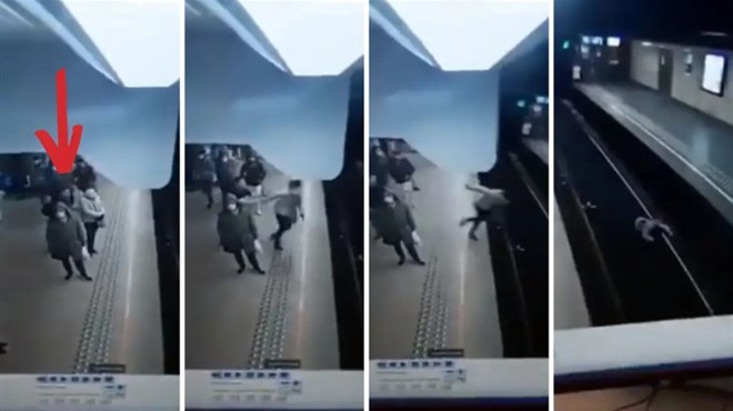 VIDEO: Monstrum namjerno gurnuo ženu na tračnice, vozač vlaka izvrsno reagirao