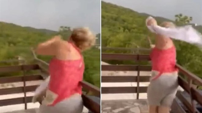 VIDEO: Ženu zamalo otpuhao jak vjetar, turisti se razbježali