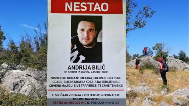 U tijeku je potraga za Andrijom Bilićem, ako imate bilo kakvu informaciju koja može pomoći nazovite GSS ili policiju