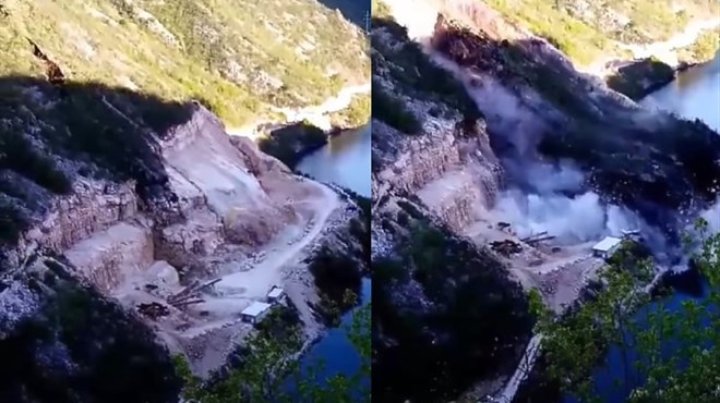 VIDEO trenutka užasa kod Mostara: Brdo doslovno završilo u vodi
